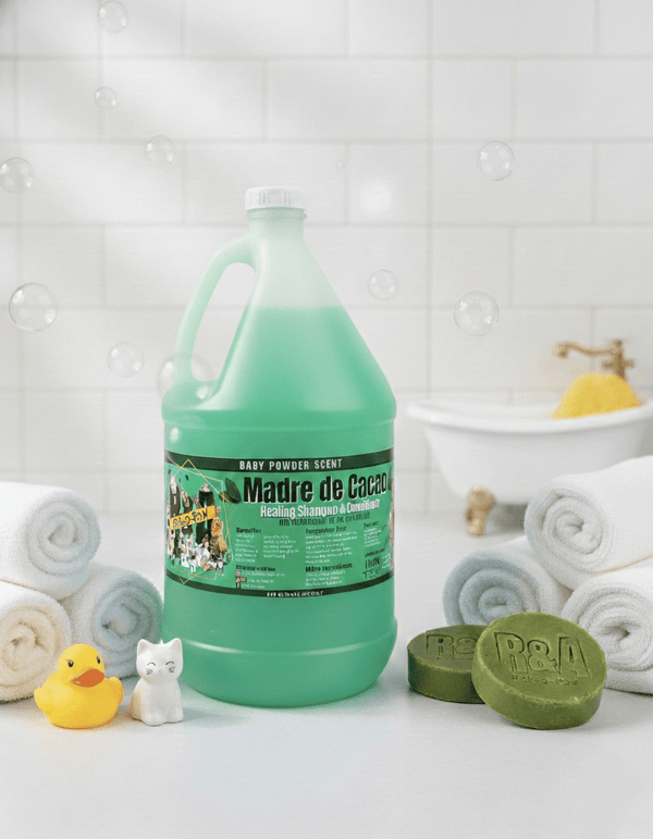 1 Gallon Madre de Cacao Shampoo with 2 Healing Round Soap - R&A Pick a Paw