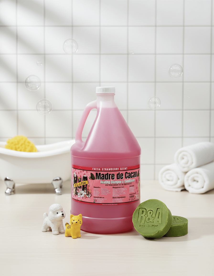 1 Gallon Madre de Cacao Shampoo with 2 Healing Round Soap - R&A Pick a Paw